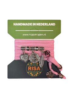 Risa Zittende Boeddha Zacht Roze - Zilver