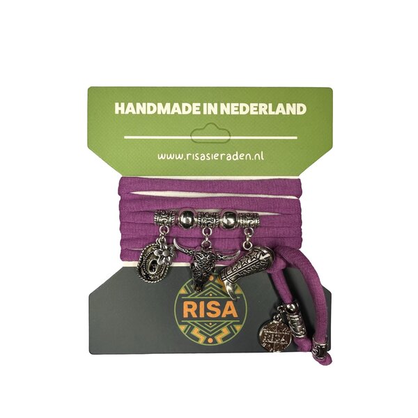 Risa Wikkelarmband Bull Paars - Zilver | Risa