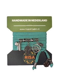 Risa Hamsahand turquoise - zilver