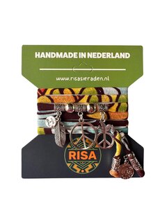 Risa Peace Groot Turquoise-Geel - Zilver