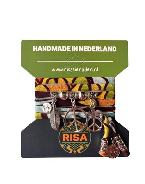 Risa Peace Groot Turquoise-Geel - Zilver