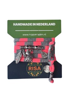 Risa Boeddha Love Grijs-Neon Roze - Zilver