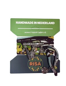 Risa Boeddha Love Turquoise-Oranje-Geel - Zilver