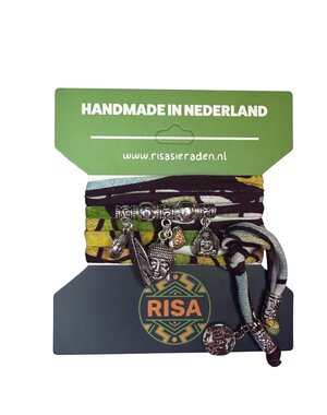 Risa Boeddha Love Turquoise-Oranje-Geel - Zilver