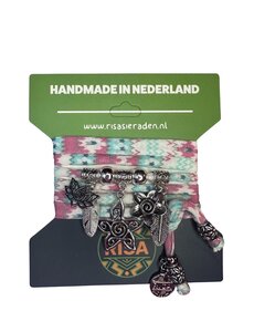 Risa Flower Turquoise-roze - Zilver