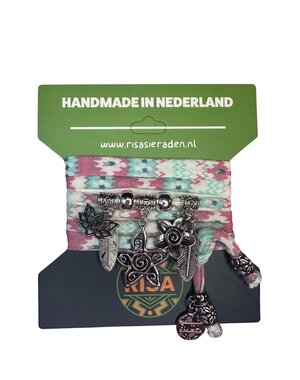 Risa Flower Turquoise-roze - Zilver
