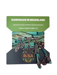 Risa Flower Turquoise multi - Zilver