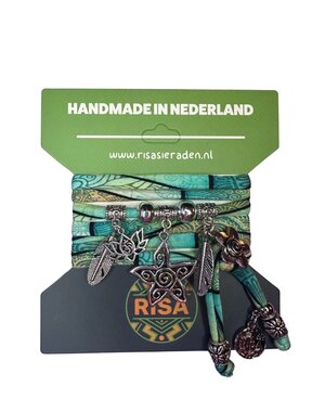 Risa Flower Turquoise multi - Zilver