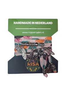 Risa Flower  print zalmroze - Zilver