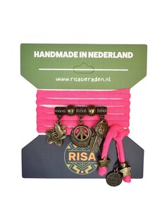Risa Peace neon roze - brons