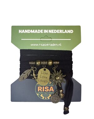 Risa Live Love Laugh zwart - brons