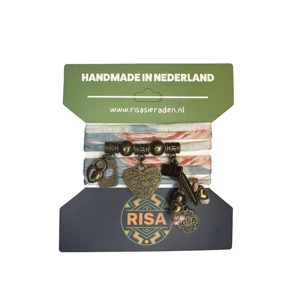 Risa Wikkelarmband Peaceful Love multi - brons | Risa