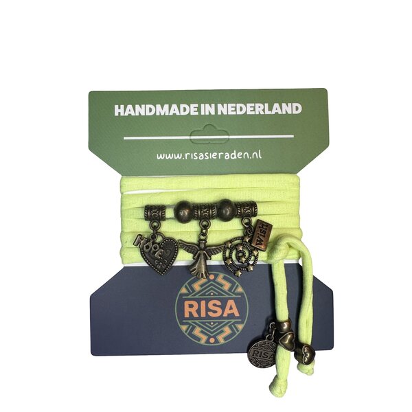 Risa Wikkelarmband Angel geel - brons | Risa