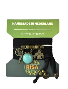 Risa Turquoise Love Zwart - brons