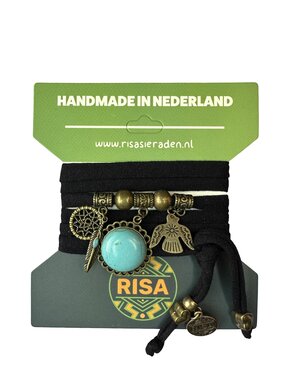 Risa Turquoise Love Zwart - brons