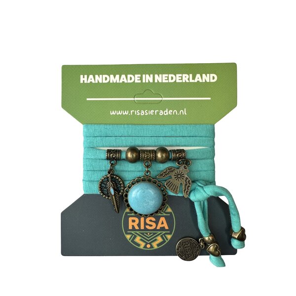 Risa Wikkelarmband Turquoise Love Turquoise - brons | Risa