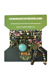 Risa Turquoise Love Neon print - brons