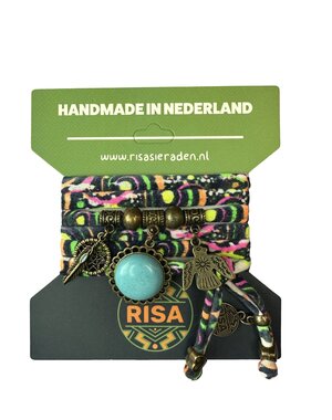 Risa Turquoise Love Neon print - brons