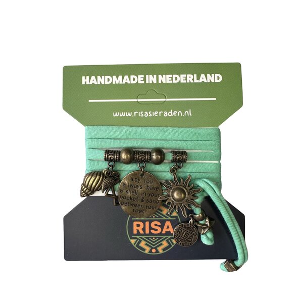 Risa Wikkelarmband Sand Between Your Toes mint groen - brons | Risa