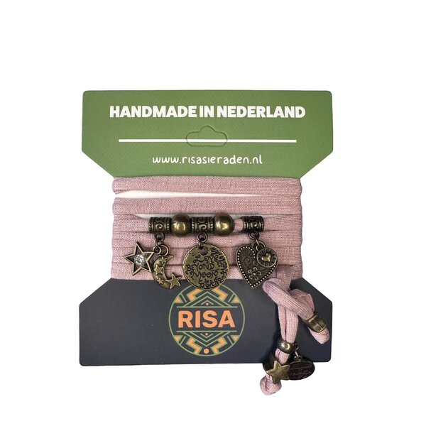 Risa Wikkelarmband Beyond The Moon oudroze - Brons | Risa