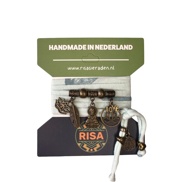 Risa Wikkelarmband Bodhisattva mint print - brons | Risa