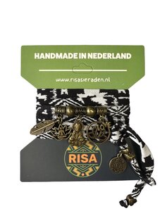 Risa Bodhisattva zwart-wit - brons