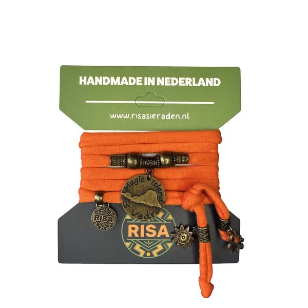 Risa Wikkelarmband Es Vedra oranje - brons | Risa