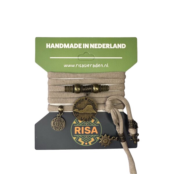 Risa Wikkelarmband Es Vedra taupe - brons | Risa