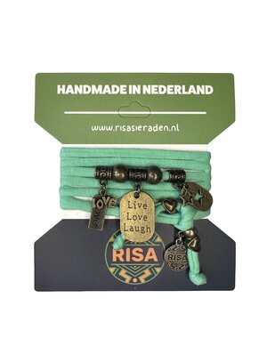 Risa Live Love Laugh stars mintgroen - brons