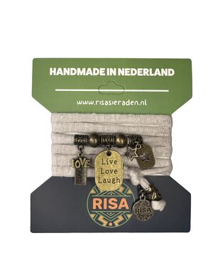 Risa Live Love Laugh stars beige - brons