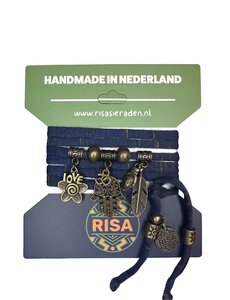Risa Hamsahand donker blauw-goud - Brons
