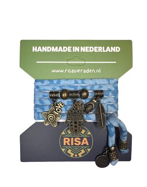 Risa Hamsahand camo turquoise - Brons