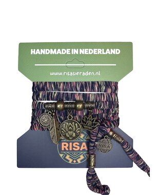 Risa Lotus print bruin-rood - brons