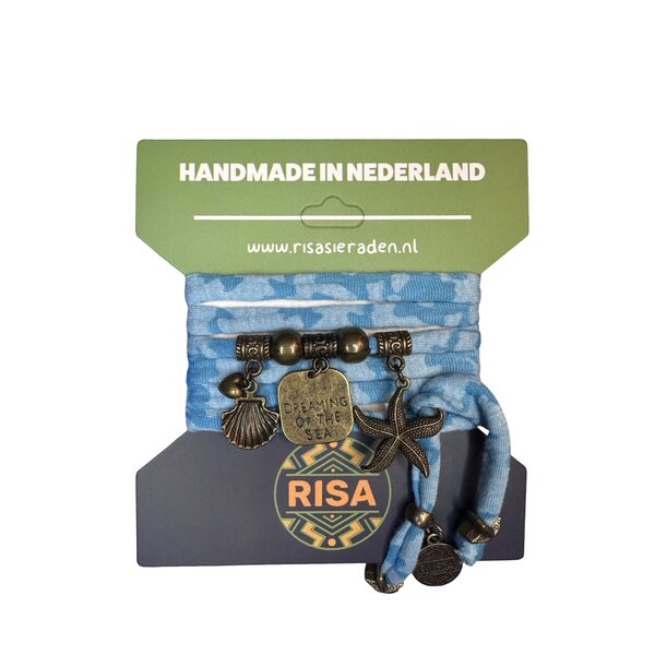 Risa Wikkelarmband Dreaming of the Sea camo turquoise - Brons | Risa