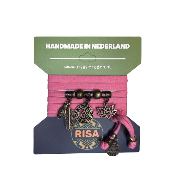 Risa Wikkelarmband Ohm roze - Brons | Risa