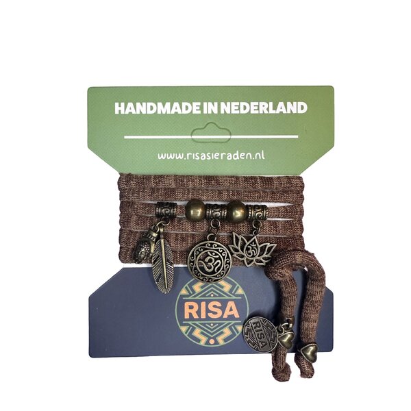 Risa Wikkelarmband Ohm camo bruin - Brons | Risa