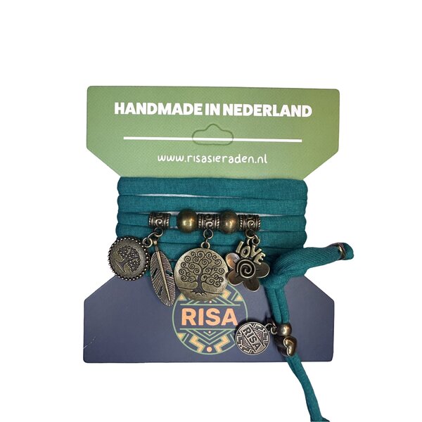 Risa Wikkelarmband Levensboom groen - brons | Risa
