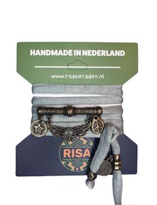 Risa Peace Wings ice blauw - brons