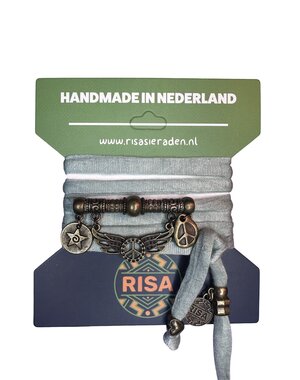 Risa Peace Wings ice blauw - brons