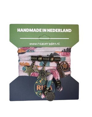 Risa Peace Star zalmroze met bloem - brons