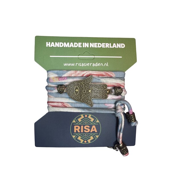 Risa Wikkelarmband Hamsahand multicolor - brons | Risa