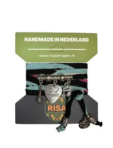 Risa Love music Zwart-Roze-Turquoise - Zilver