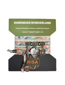 Risa Love music wit met multicolor print - zilver
