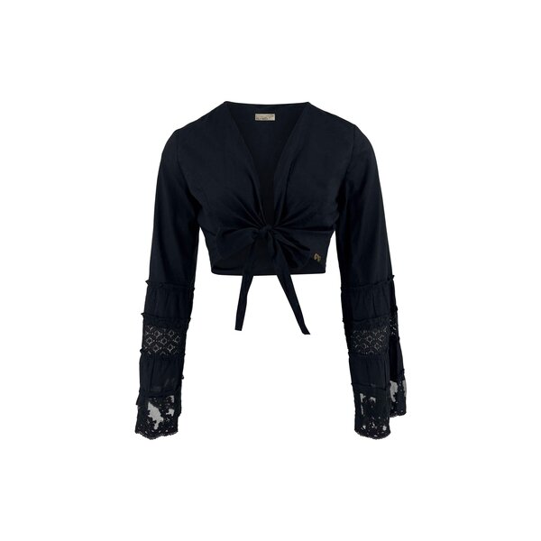 Short Blouse / Wikkel top Della Black | Isla Ibiza Bonita