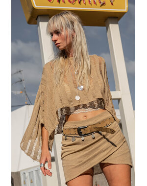 MOOST Wanted Gebreide Top Laura - Bruin