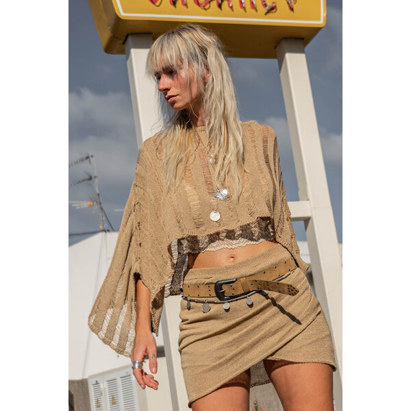 MOOST Wanted Gebreide Top Laura - Bruin | Moost Wanted