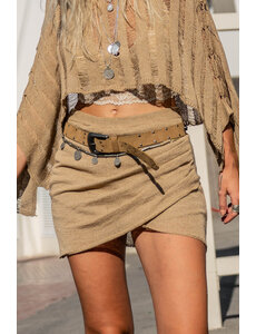 MOOST Wanted Korte Gebreide Rok Milou - Bruin