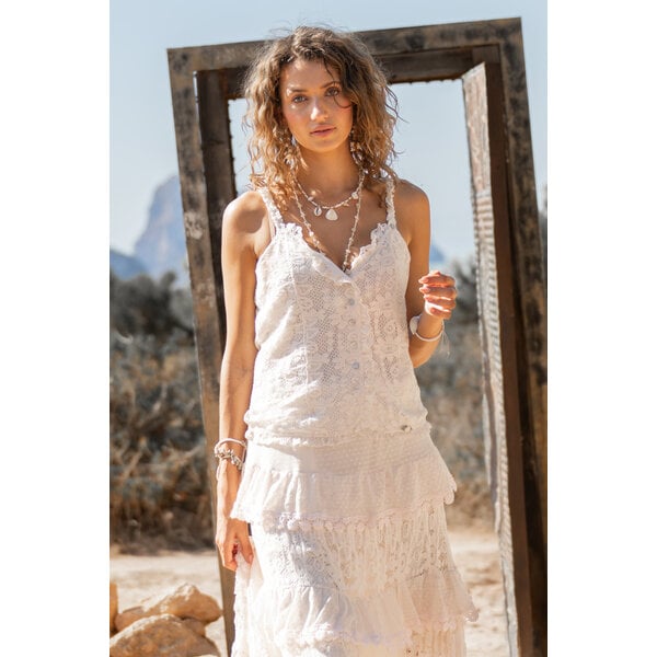 Top Gilet Blouse Noche Cream | Isla Ibiza Bonita