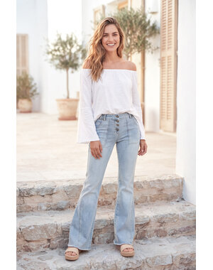  Flared Denim Jeans Blue