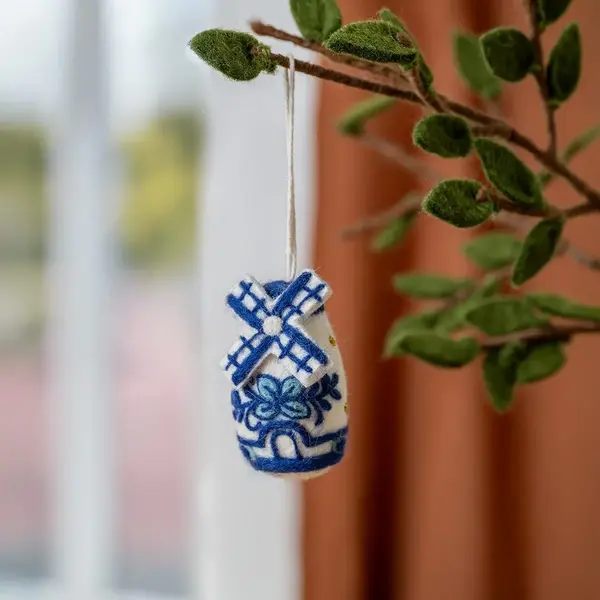 Sjaal met Verhaal Hanger Molen Delfts Blauw | Sjaal met Verhaal